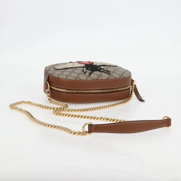 GUCCI GG Supreme Animalie Shoulder Bag PVC Europe Only Beige 409535 Auth 133260V - Picture 8 of 16